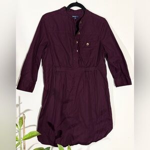 GAP Women's Maternity Long Sleeve Dress - Burgundy